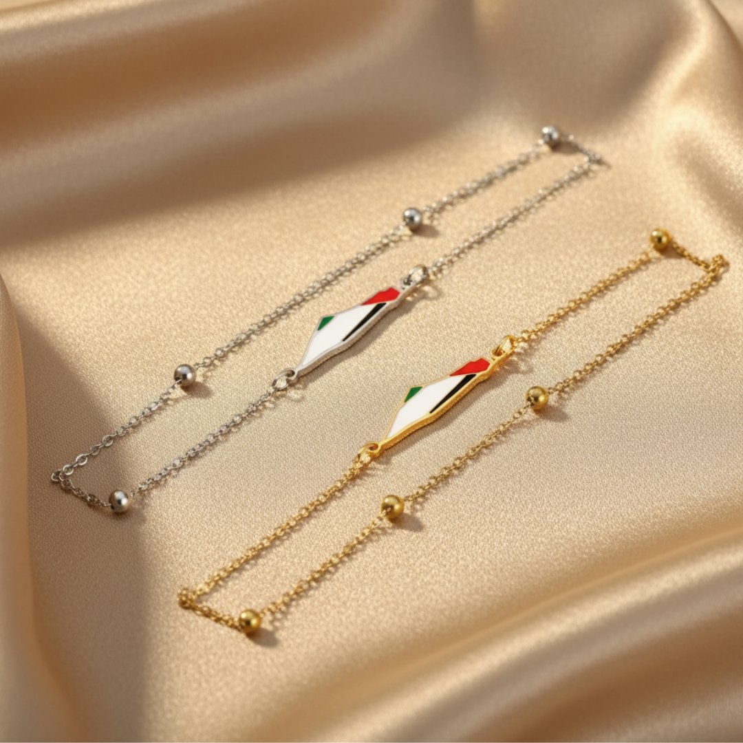 Palestine Map Bracelet
