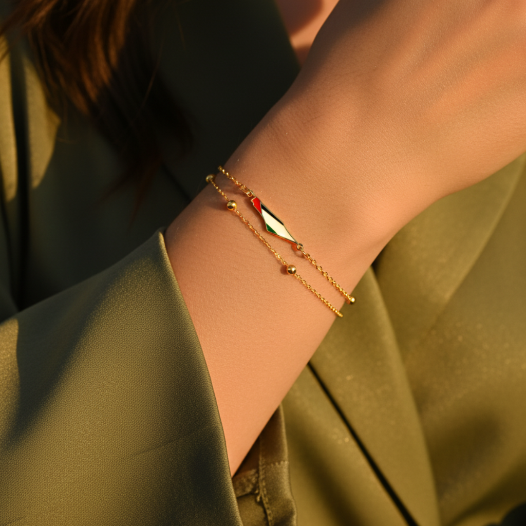 Palestine Map Bracelet