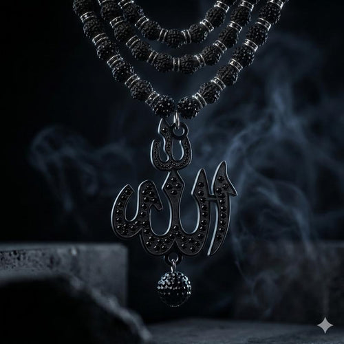 Black Tasbih Necklace, view 2