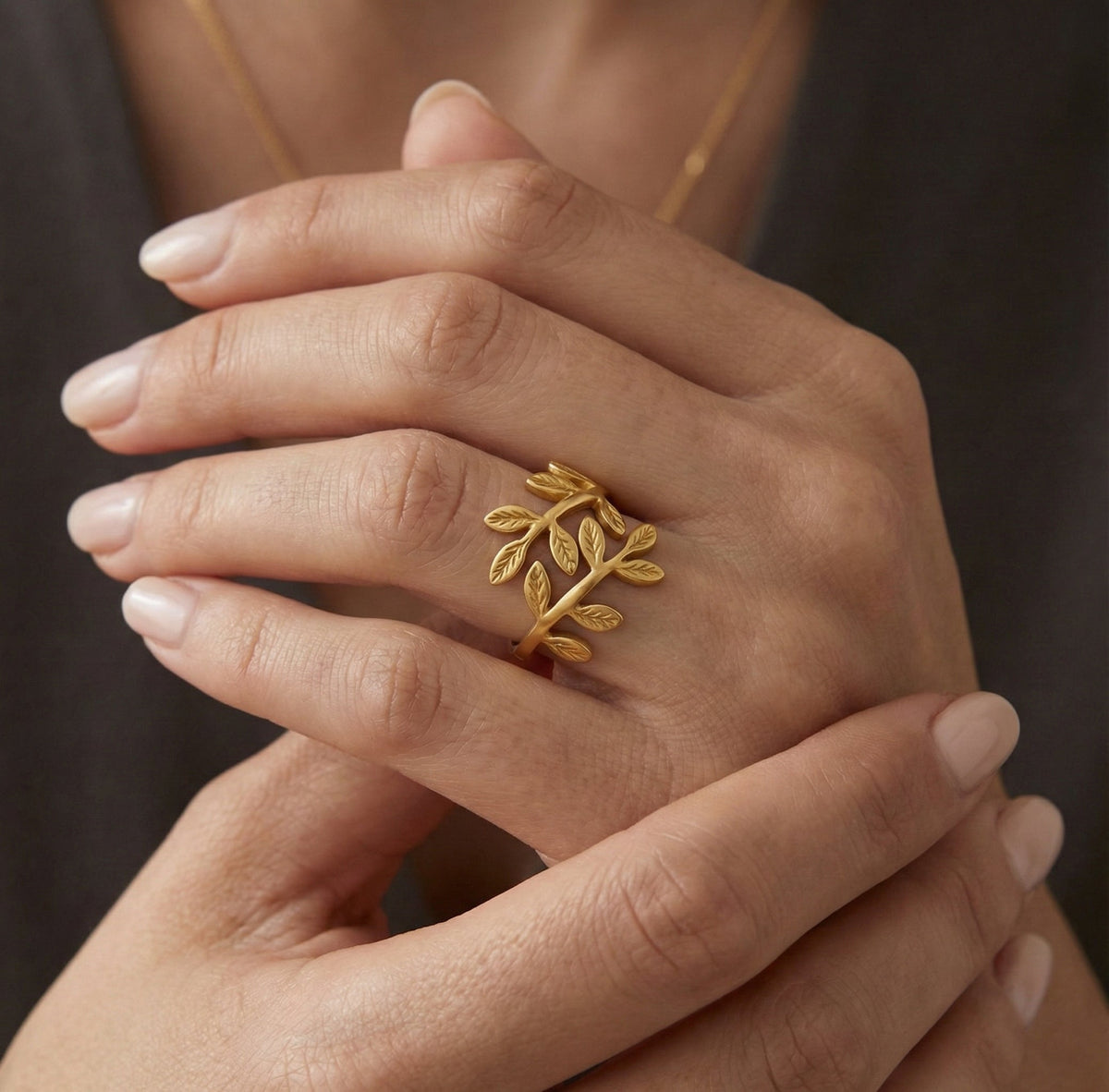 Palestine Olive Leaf Ring