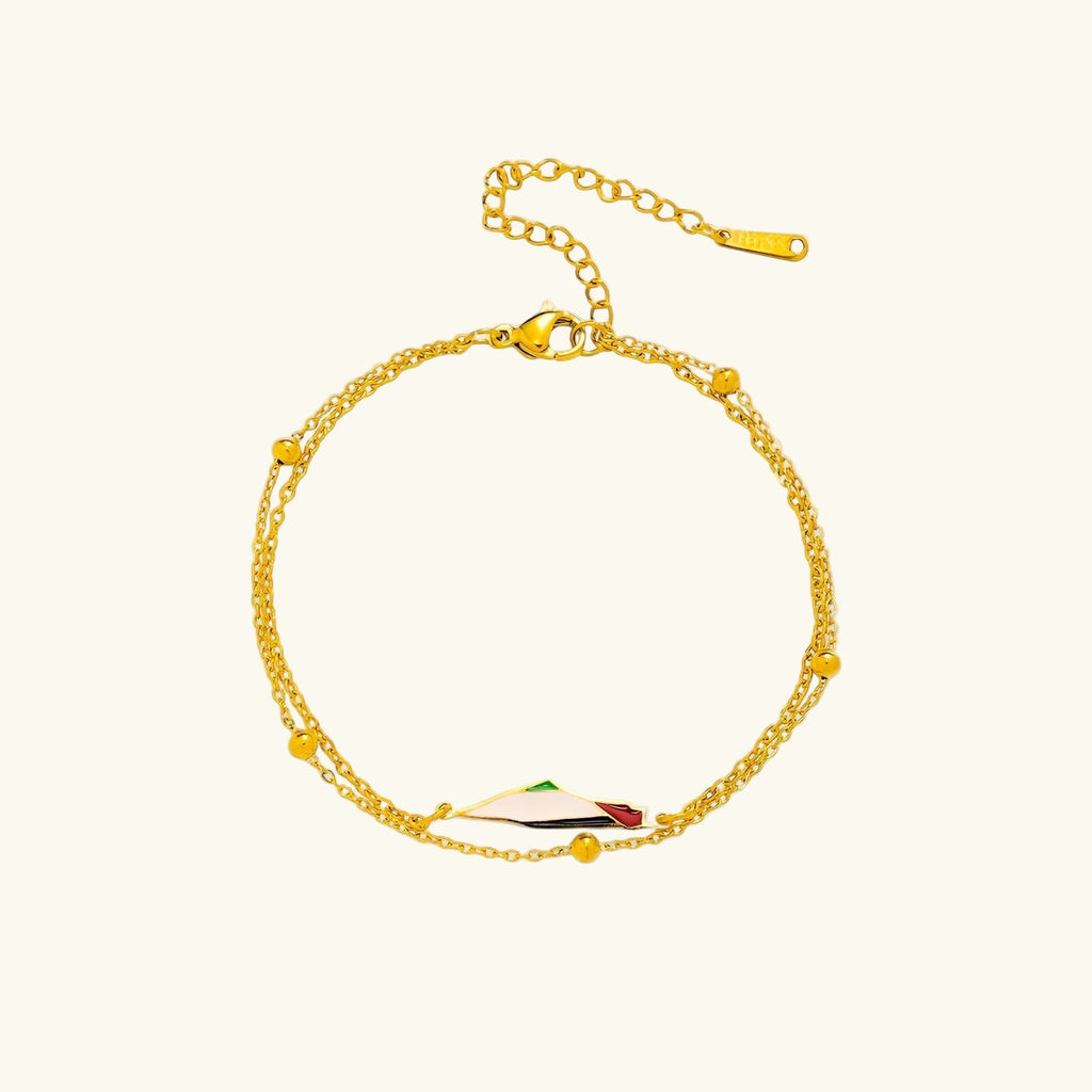 Palestine Map Bracelet