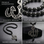 Black Tasbih Necklace, view 3